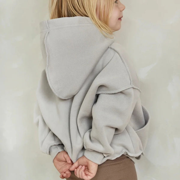 Dove Grey Exposed Seam Hoodie